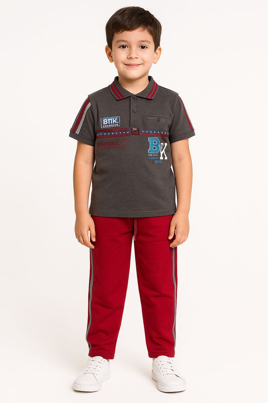 GREY RED TRACK SUIT (14-18YRS)