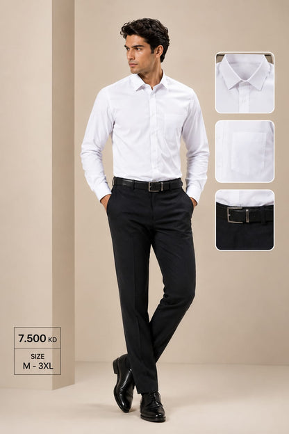 UNIFORM SET WHITE SHIRT & BLACK FORMAL PANT